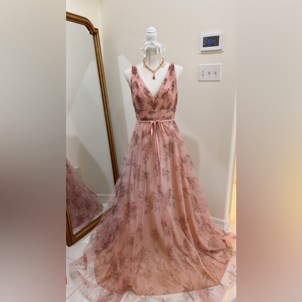 Marchesa Notte printed evening gown